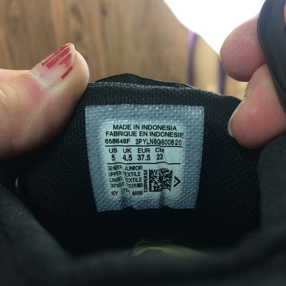 Converse Black Canvas Slip-On Mid-Top Sneakers - Picture 6 of 8